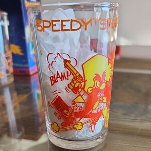 Looney Tunes Speedy Gonzales Glass Vintage 1974 Looney Tunes Yosemite Sam